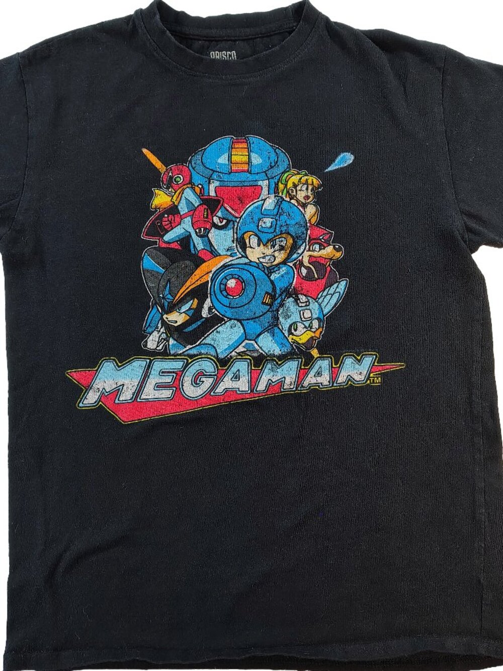 Men's Medium Short Sleeve Black Brisco Branded Megaman Graphic T-Shirt